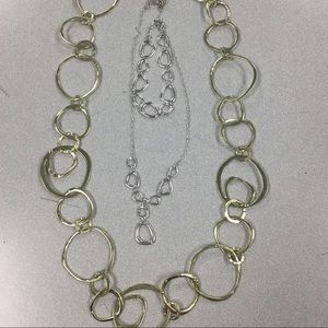 Gold and Silver Chain Link Jewelry Set (3 piece)